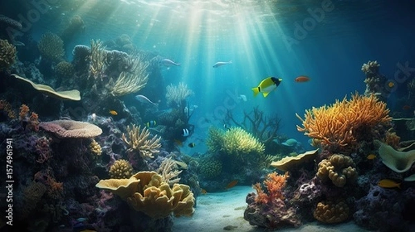Obraz Coral reef underwater.