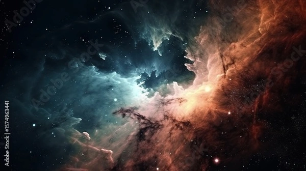 Obraz Cosmic Nebula with Space Clouds.