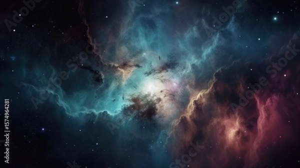 Obraz Cosmic Nebula with Stellar Cloudscape.