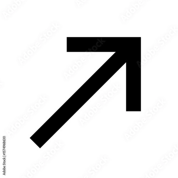 Obraz Diagonal arrow pointing up and right icon