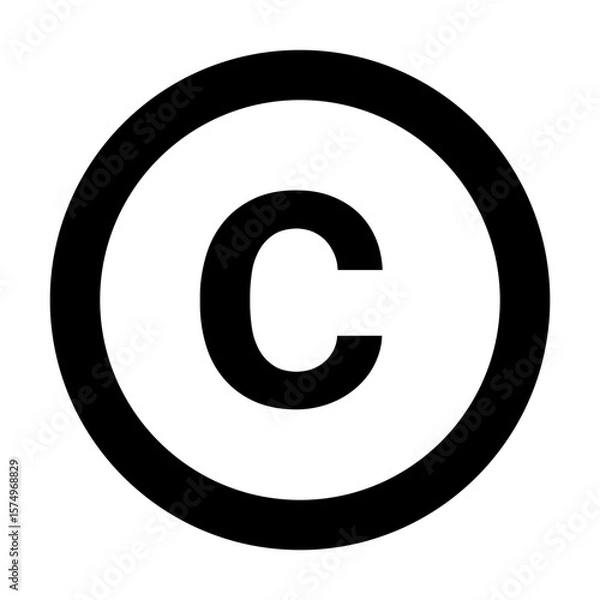 Obraz Simple black copyright symbol icon