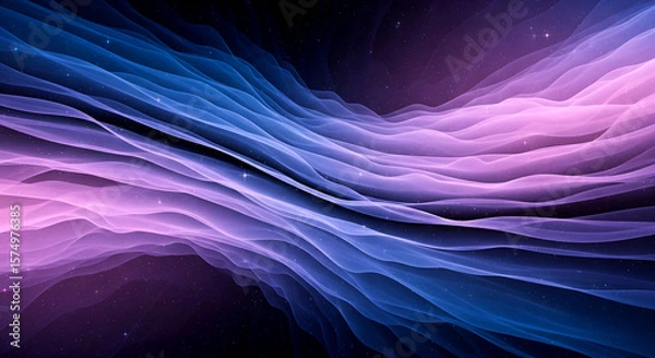 Fototapeta Vibrant Abstract Wave Background with Colorful Swirls and Sparkles - Ideal for Design, Tech, and Creative Projects