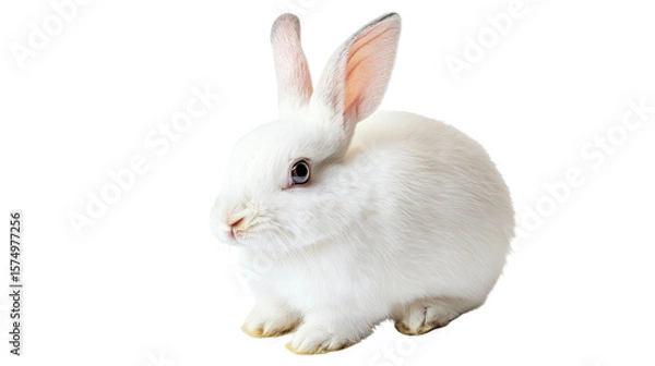 Fototapeta white rabbit isolated on white background , transparent
png