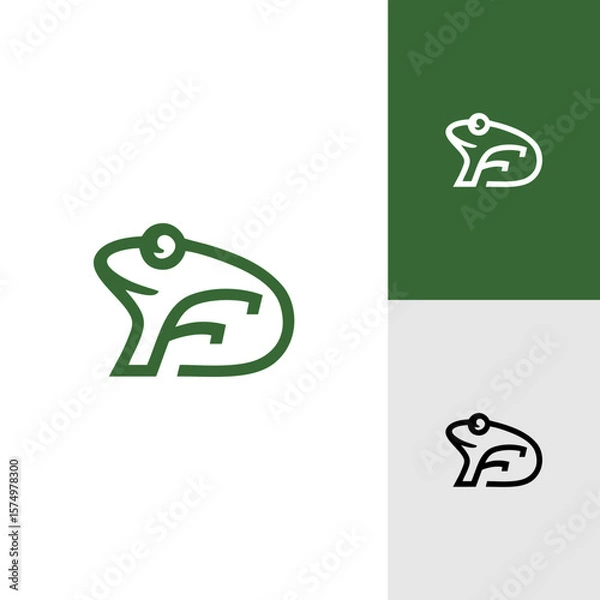 Obraz letter F frog logo