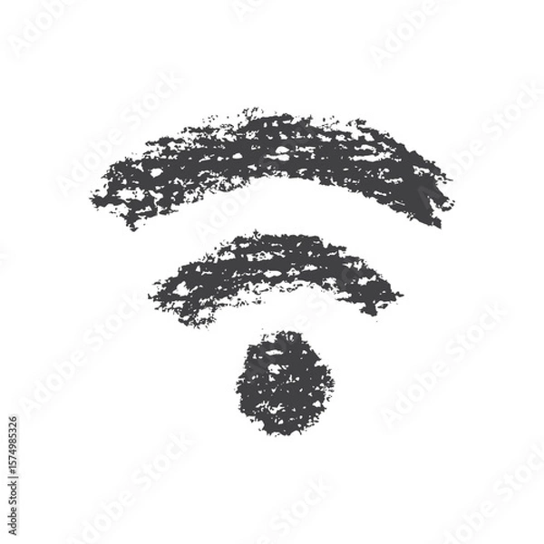 Fototapeta Wifi hand drawn in chalk vector white icon on a black background
