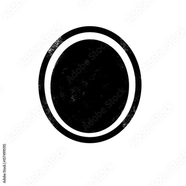Fototapeta Grunge Black Circular Stamp Vector – Distressed Round Badge with Rough Texture, Vintage Rubber Seal Effect, Abstract Ink Print, Isolated on White Background.