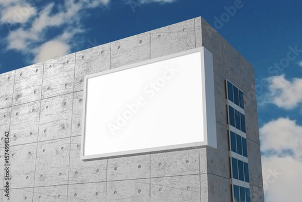Fototapeta Urban Building Billboard Mockup for showcasing your design to clients