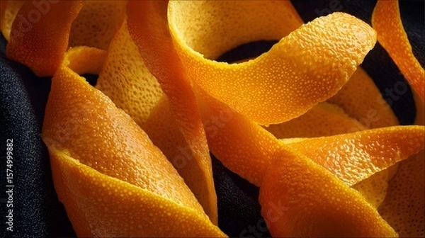 Fototapeta Luminous Sicilian Orange Peel Design Featuring Dynamic Citrus Skin Textures and Fresh Luscious Fruit Essence for an Elegant Visual Composition
