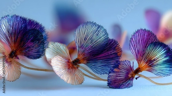 Fototapeta Artistic close-up of pansy seeds: A refined composition that captures the organic structure and unique details against a minimalist yet vividly colored background