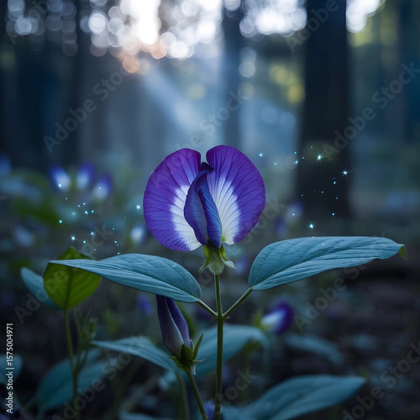 Fototapeta Spring garden with colorful flowers and butterflies in a nature-inspired vector design
