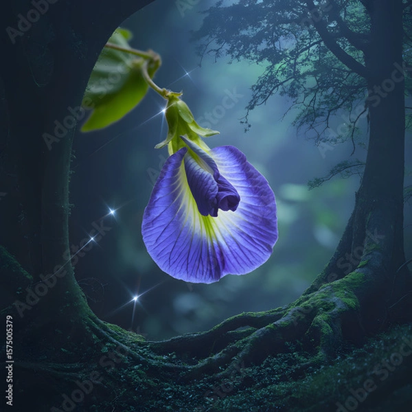 Fototapeta Spring garden with colorful flowers and butterflies in a nature-inspired vector design