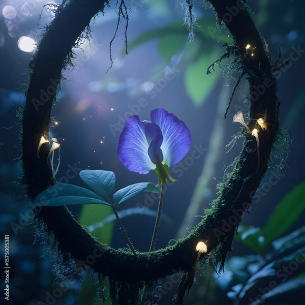 Fototapeta Spring garden with colorful flowers and butterflies in a nature-inspired vector design