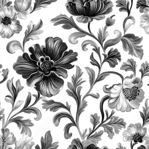 Obraz Floral pattern isolated on white background