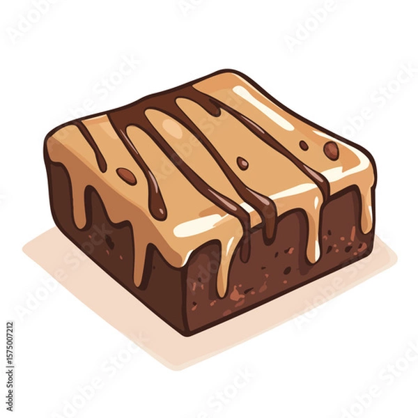 Fototapeta Cute Hand-Drawn Brownie Cartoon Vector Illustration
