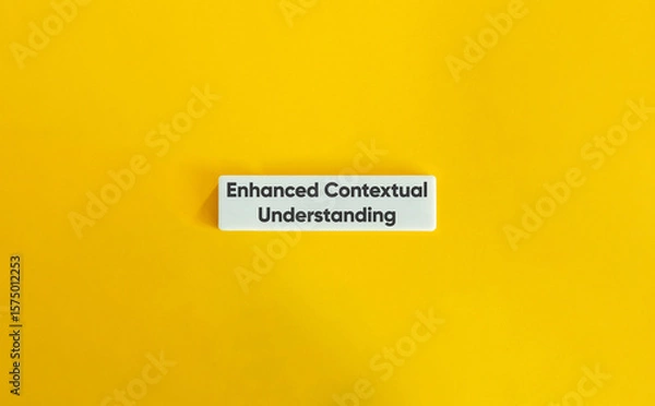 Fototapeta Enhanced Contextual Understanding Text on Minimal Yellow Background