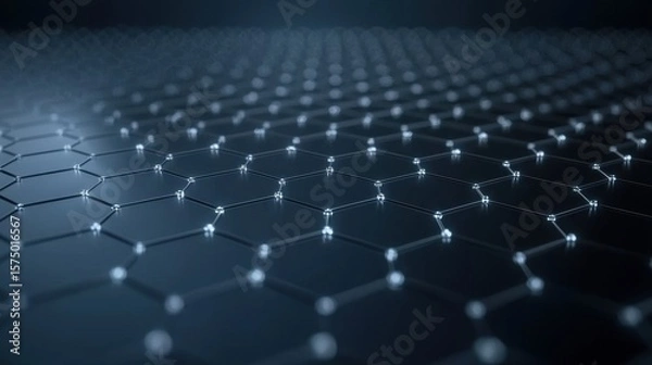 Fototapeta Magnified View of Self-Assembling Nanostructures on a Dark Background in High Resolution