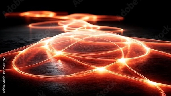 Fototapeta the image showcases a dynamic network of bright, glowing lines resembling pathways or connections