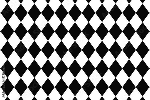 Obraz A repeating pattern of alternating black and white diamonds creating a checkered design