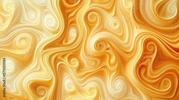 Fototapeta Swirling Golden Abstract Art with Fluid Lines and Spiraling Forms