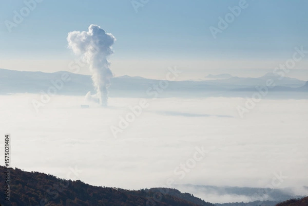 Fototapeta Coal power Station under a layer of clouds