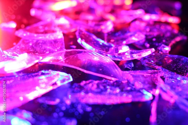 Fototapeta Colorful Abstract Background of Shattered Glass with Vibrant Lighting