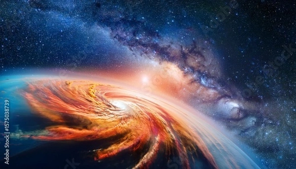 Fototapeta a breathtaking panoramic view of a vibrant nebula swirling cosmic dust and distant galaxies perfect for science fiction astronomy or space exploration projects universe milky way