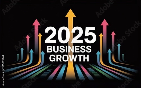 Fototapeta Business growth strategies for success in year two thousand twenty five and beyond planning
