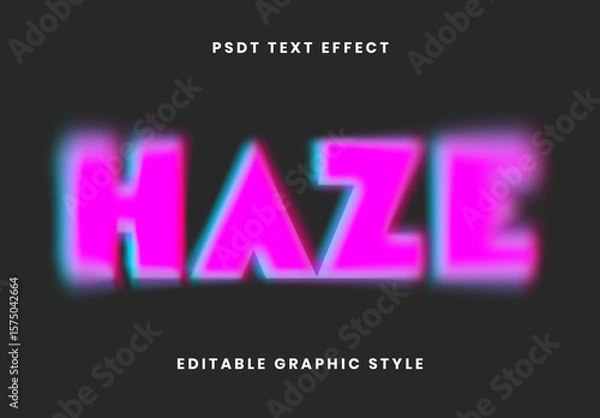 Fototapeta Pink Neon Bold Distorted Font Geometric Glowing Blurred Text Effect