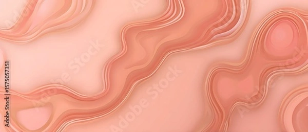 Fototapeta Peach gradient abstract layered paper effect