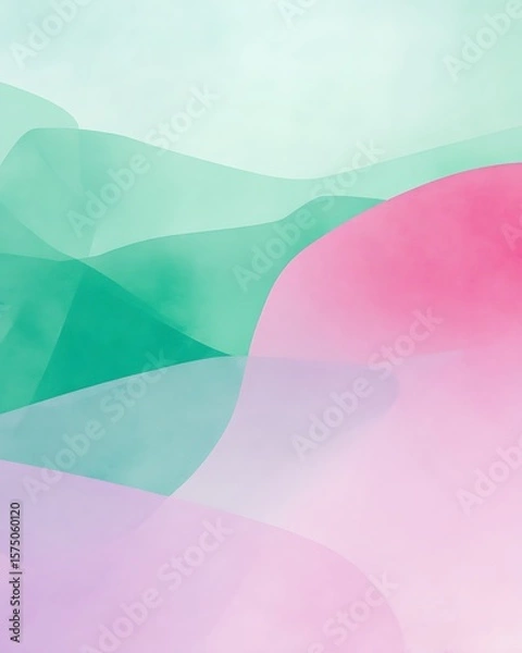 Fototapeta Pastel waves in dreamy abstract landscape
