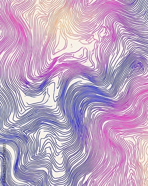 Fototapeta Abstract Colorful Topographic Contour Lines Illustration