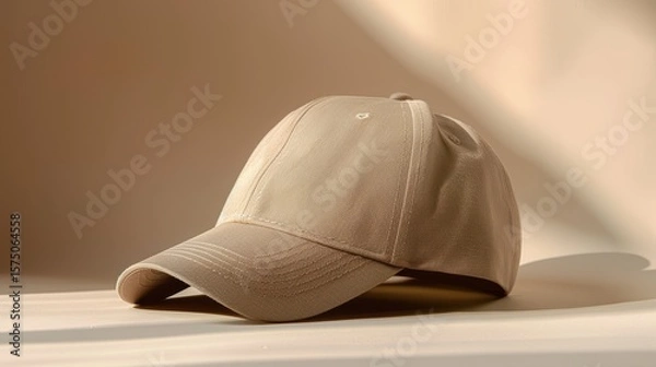 Fototapeta Mockup of a blank five-panel cap in black against a white background, showcasing front, back, and side views