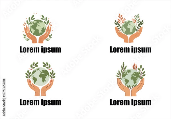 Fototapeta Leafy Nature Logo with “Lorem Ipsum” Text