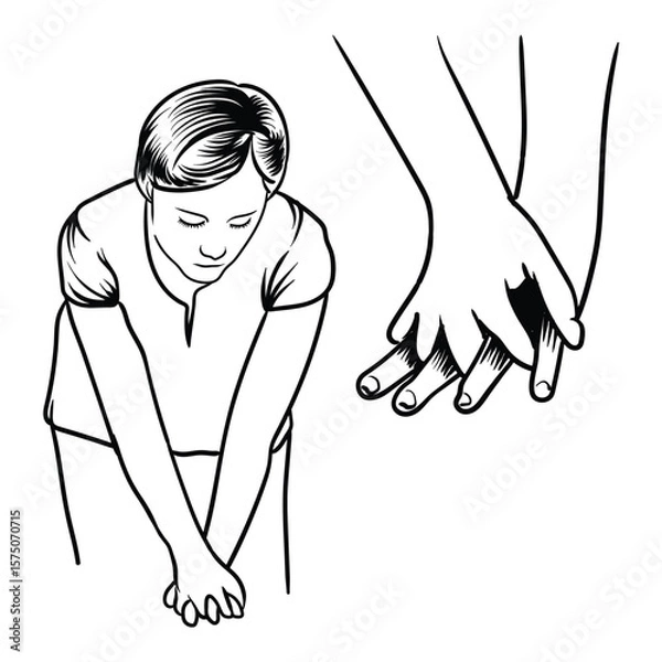 Obraz a woman performs CPR steps