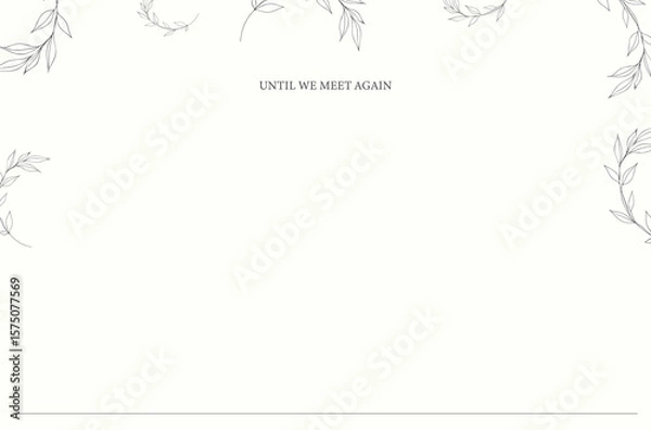 Obraz Funeral card. Pale grey layout with refined border and top-centered quote.