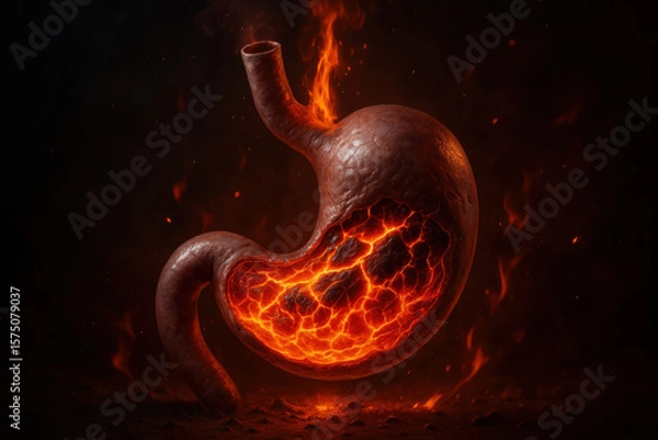 Obraz Burning Stomach Illustration
