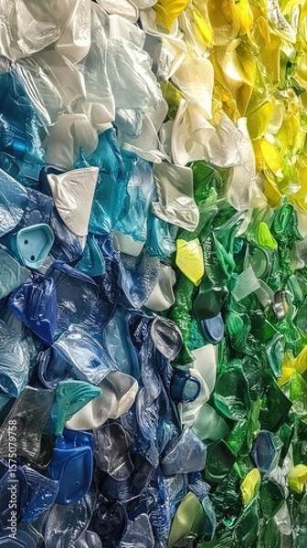 Obraz A wall made of plastic bottles in different colors
