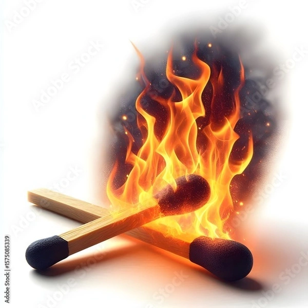 Fototapeta match on fire