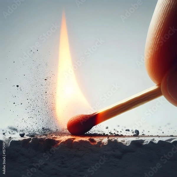 Fototapeta match on fire