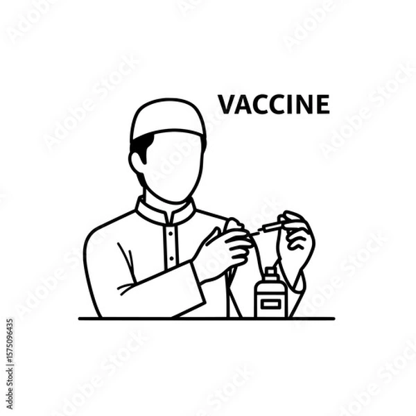 Fototapeta Healthcare professional preparing a vaccine for administration