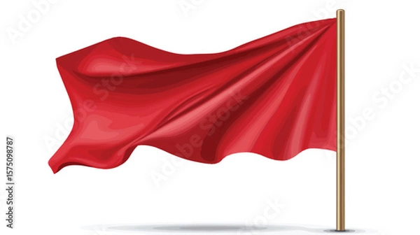 Fototapeta Vivid Red Flag Warning Symbol Emoji Vector Image