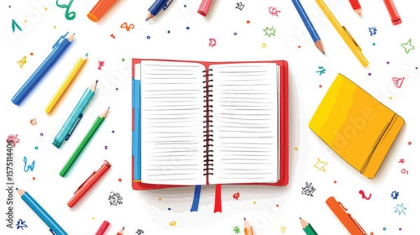 Fototapeta Modern Notebook Vector Displayed on White Background Illustration