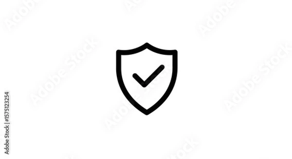Fototapeta Shield with checkmark icon representing security and verification done