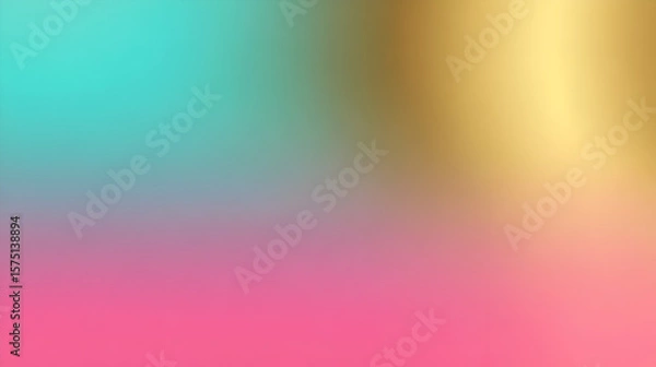 Obraz Abstract gradient background blending vibrant colors of teal, gold, and pink for creative design use