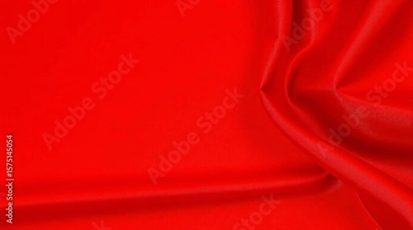 Fototapeta Smooth elegant red silk or satin luxury cloth texture abstract background luxurious background design.