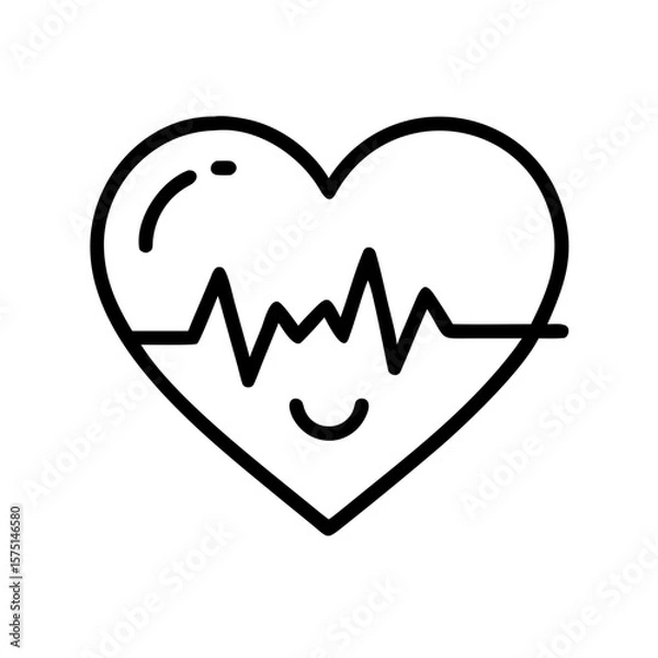 Fototapeta A Heartbeat Illustration Symbolizing Health and Wellness, representing the vitality of life and the importance of a healthy heart.  