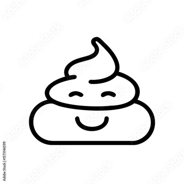 Fototapeta A whimsical cartoon depiction of a smiling poop, showcasing a cheerful expression.