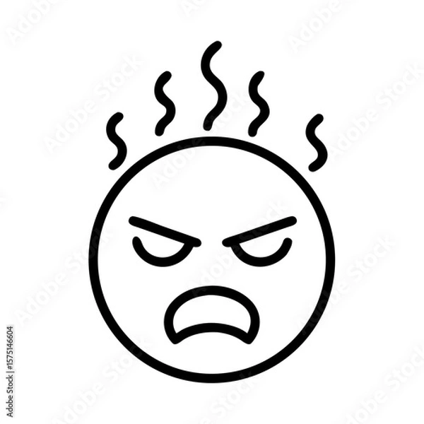 Fototapeta An emoticon embodies raw frustration, showcasing a universally relatable emotion.