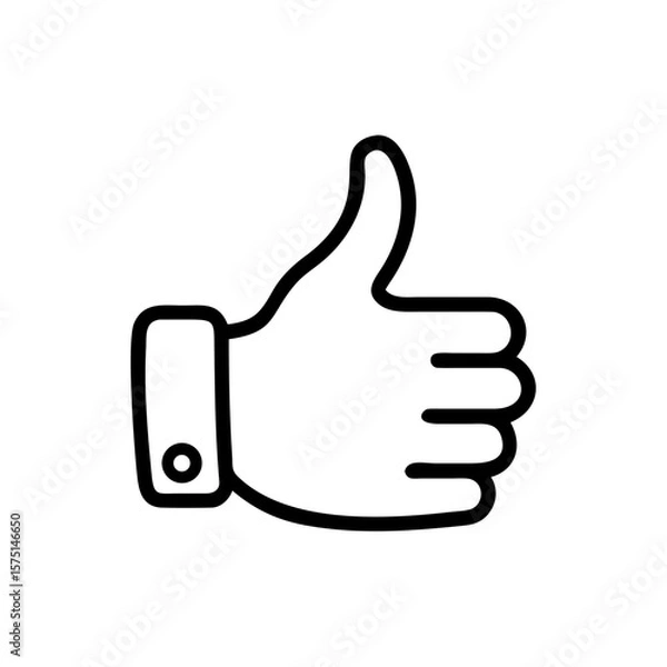 Fototapeta A simple, stylized thumbs-up gesture of approval or agreement, a symbol of positivity and endorsement.