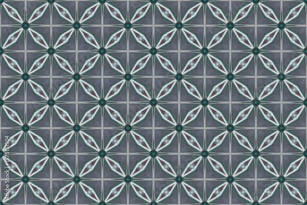 Fototapeta Seamless Symmetric Template Shape Digital Wallpaper Visual Art Cloth Fashion Endless Luxury Graphic Background Texture Interior Geometric Tile Textile Decoration Fabric Perspective Design Pattern.